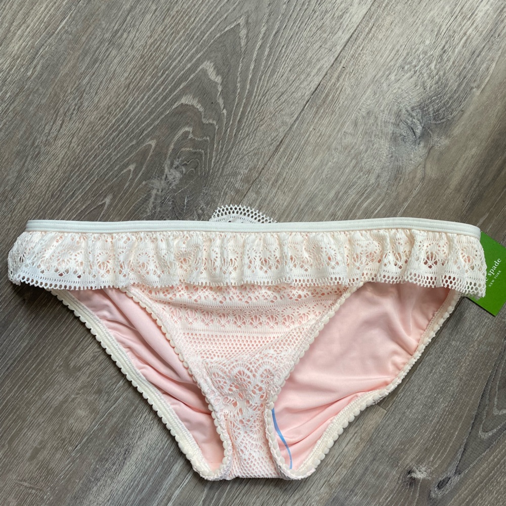 NWT Kate Spade crochet lace ruffle bathing suit bottom